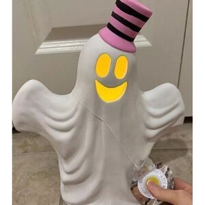 Adorable Halloween 12 in Ghost‎ Decoration Pink Striped Hat Spooky Cute